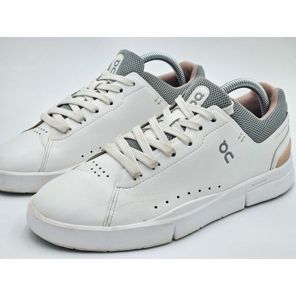 On Shoes - On Running Women's White Gray and Blush Sneakers
